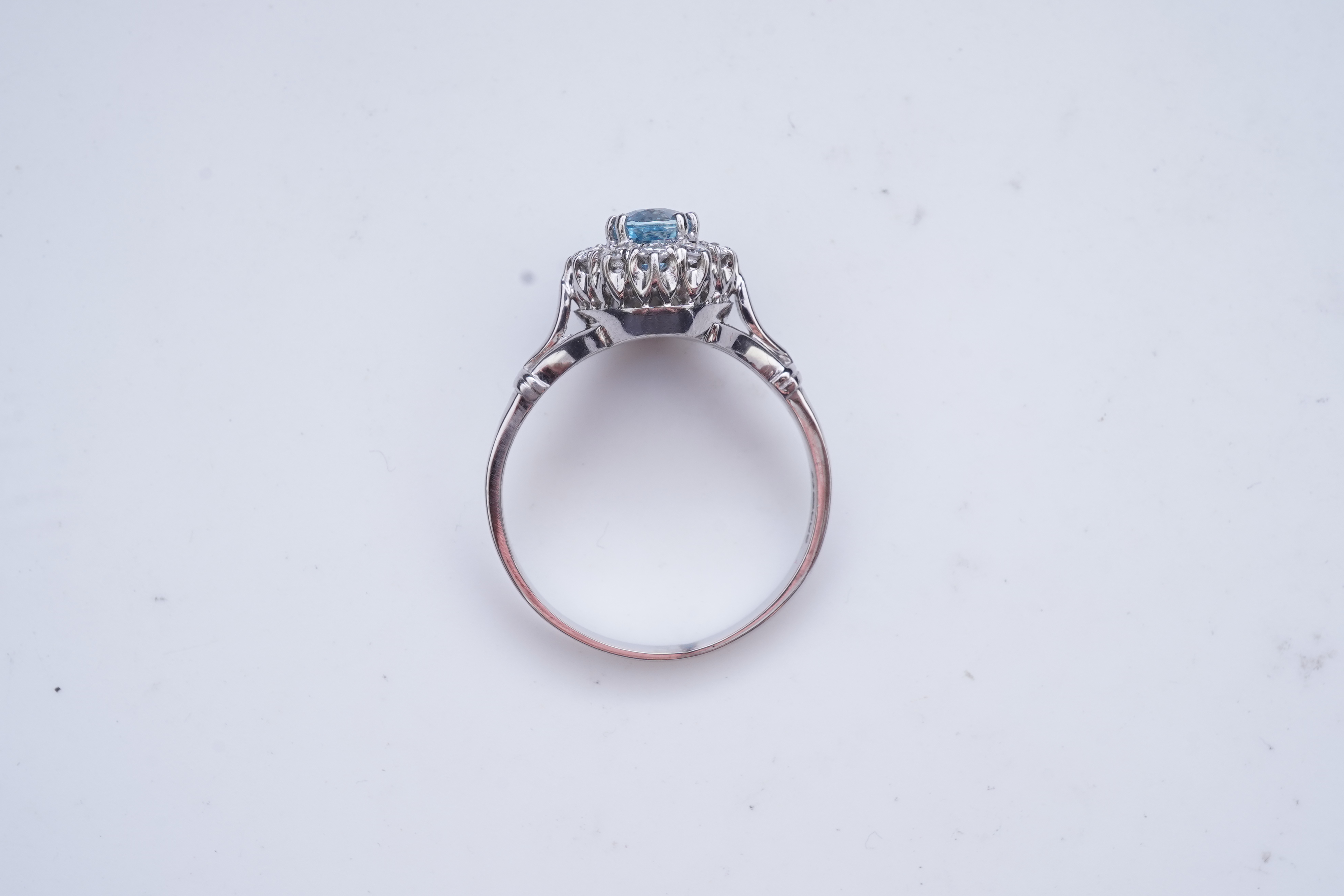 An aquamarine and diamond cluster ring